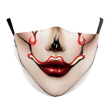 Moda Carnaval De Halloween Amuzant Adult Copil Joker Clovn Imprimare Față Măști De Copii Lavabile Refolosibile Tesatura Măști În Aer Liber, Măști De Față