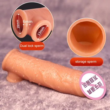 Penis Silicone Sleeve Marirea Penisului Cu Inele Pentru Penis De Sex Masculin Extindere Reutilizabile Prezervativ Ejaculare Întârziată Jucarii Sexuale Pentru Barbati