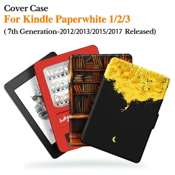 Piele PU Caz Magnetic pentru Funda Kindle Paperwhite 1/2/3 eReader (7 Gen2012/2013//2017 Eliberarea) de Somn/Wake Auto Acoperi