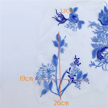 Pline de culoare Albastru și Alb Portelan Pictura de Cerneală Dantelă Patch-uri Floare Accesorii de Nunta Rochie de Bijuterii Decor