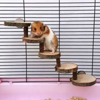 Scara din lemn Hamster Animale de companie Mici de Mestecat Jucării pentru Sugar Glider Mouse-ul Chinchilla Șobolan, Șoarece și Hamster Pitic Cușcă de Lemn