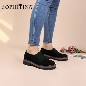 SOPHITINA Confortabil Rotund Toe Apartamente de Înaltă Calitate, Copil de piele de Căprioară de Moda Design Special Pantofi Solide Casual Femei Nou PC381