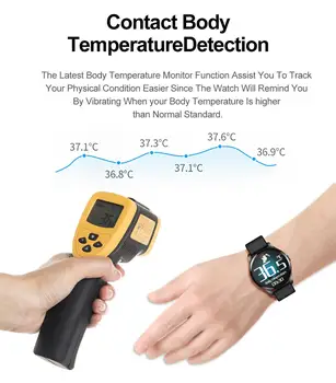 T88 Ceas Inteligent Temperatura Monitorizarea Tensiunii Arteriale Monitor de Oxigen Brățară Inteligent Sport Impermeabil Ceasuri Inteligente pentru Barbati Femei