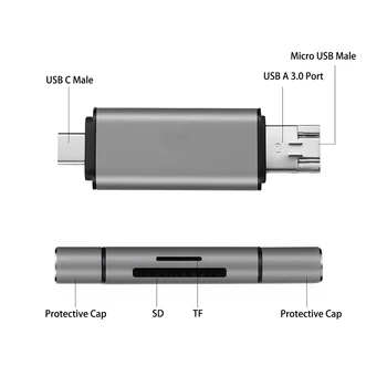 Tendway 5-în-1 de Tip C OTG SD Card Reader Cu USB de sex Feminin Interfață Pentru PC USB 3.0 de Memorie TF Card Reader Adaptor de Calculator